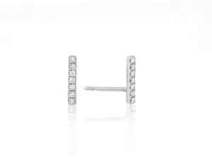Diamond Bar White Gold Earrings