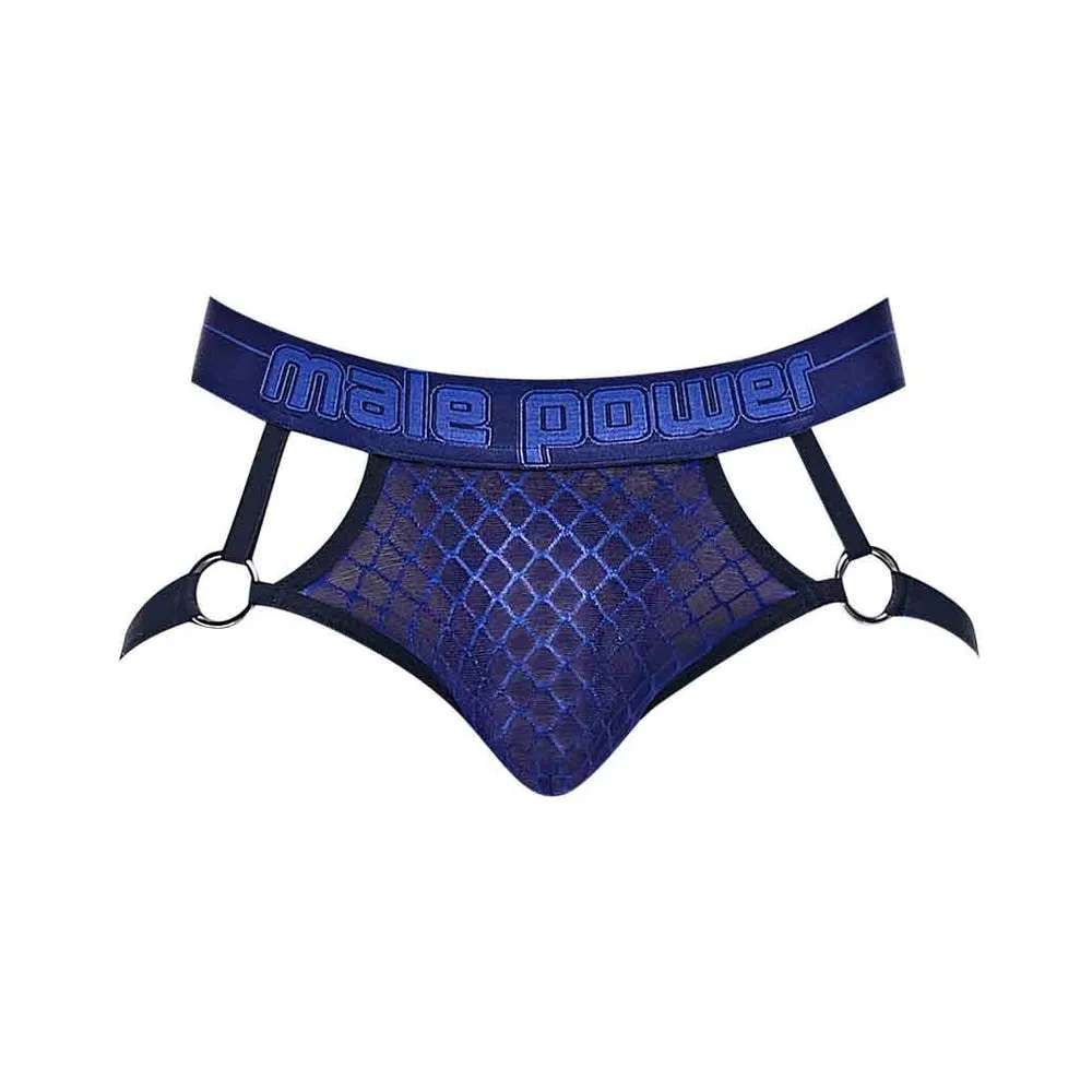 Diamond Mesh Jock Ring Blue S/M
