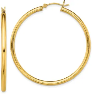 Diamond2Deal 14k Yellow Gold Plated Hoop Earrings (L- 1.89 in, W- 1.8 in)