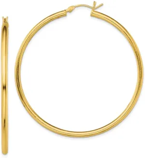Diamond2Deal 14k Yellow Gold Plated Hoop Earrings (L- 2.28 in, W- 2.15 in)