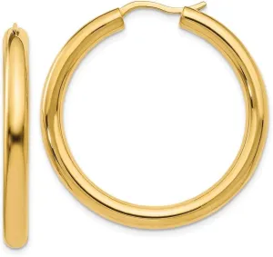 Diamond2Deal 925 Sterling Silver Gold plated Tube Hoop Earrings (L- 1.3 in, W- 0.24 in)