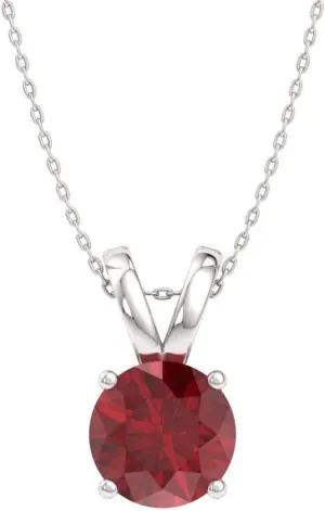 Diamondere Natural and Certified Gemstone Solitaire Necklace in 14k Solid Gold | 0.40 Carat Pendant with Chain
