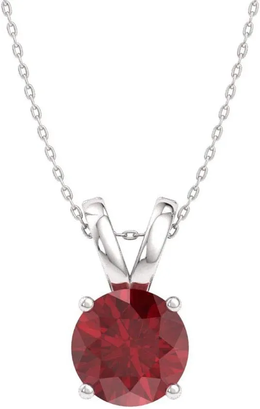 Diamondere Natural and Certified Gemstone Solitaire Necklace in 14k Solid Gold | 0.40 Carat Pendant with Chain