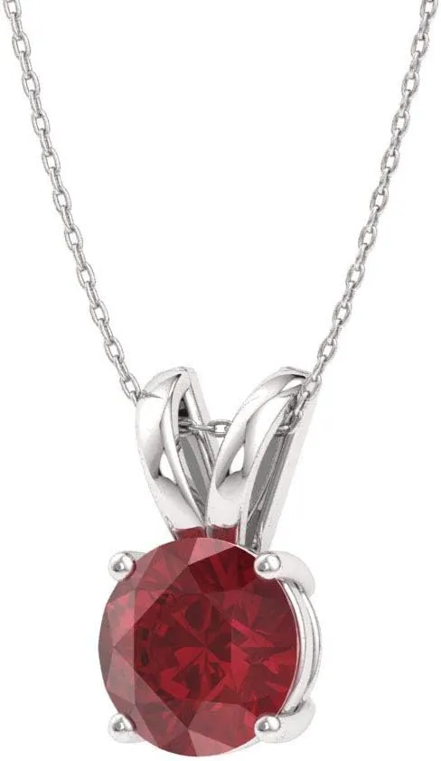 Diamondere Natural and Certified Gemstone Solitaire Necklace in 14k Solid Gold | 0.40 Carat Pendant with Chain