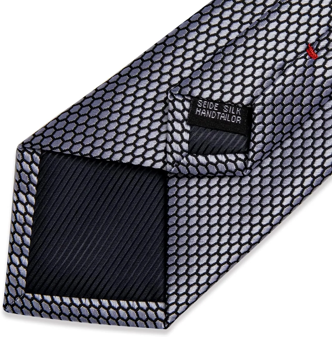 DiBanGu Men's Solid Color Tie Set Silk Woven Wedding Necktie and Pocket Square Cufflinks Set with Tie Ring for Tuxedo or Suit