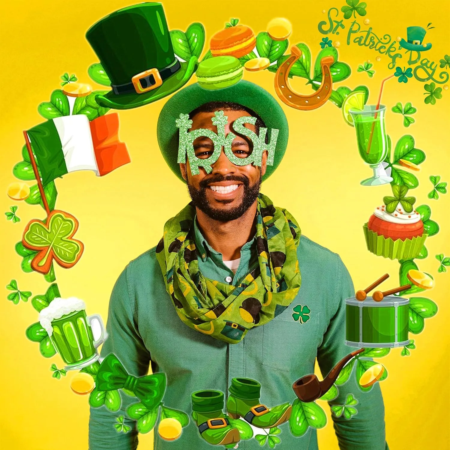 DISCAO 25/50/100/200/300 pieces metal enamel green Four-leaf clover lapel pin four leaf clover brooch pins St. Patrick's Day brooches pins for Clothes Backpack Hat Woman man Festivals Ireland Souvenir gift Four leaf clover badge bulk