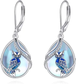 Dragonfly/Butterfly/Bee/Hummingbird/Owl/Dog/Cat/Feather/Axolotl Earrings for Women Sterling Silver Dragonfly/Butterfly/Bee/Hummingbird/Owl/Jewelry Moonstone Earrings Gifts for Women