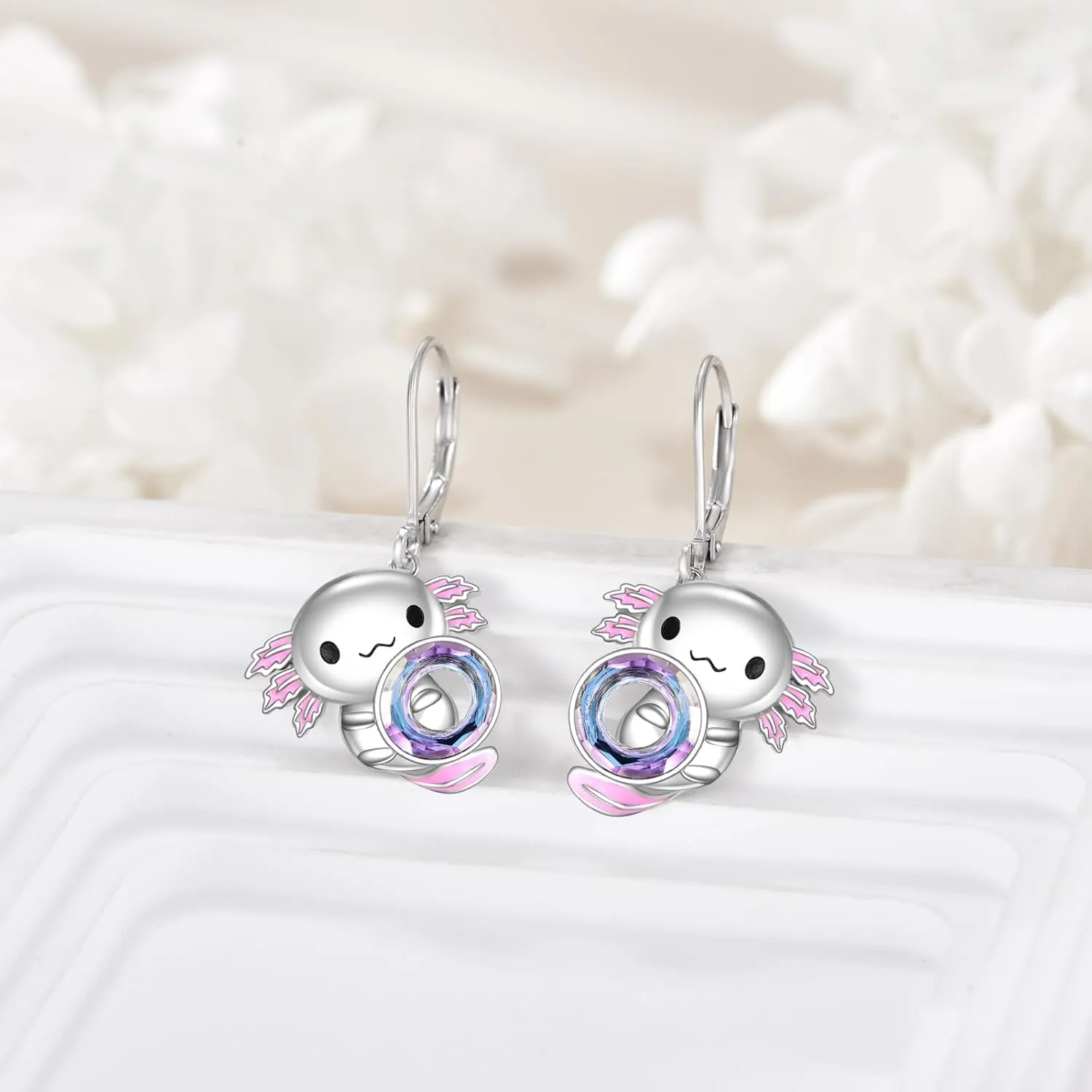 Dragonfly/Butterfly/Bee/Hummingbird/Owl/Dog/Cat/Feather/Axolotl Earrings for Women Sterling Silver Dragonfly/Butterfly/Bee/Hummingbird/Owl/Jewelry Moonstone Earrings Gifts for Women