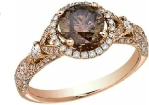 Drizzle Jewels Women's 3.00 Ct Round Cut Lab Created Diamond Halo Ring, 14K Rose Gold Finish (Rose, 6)