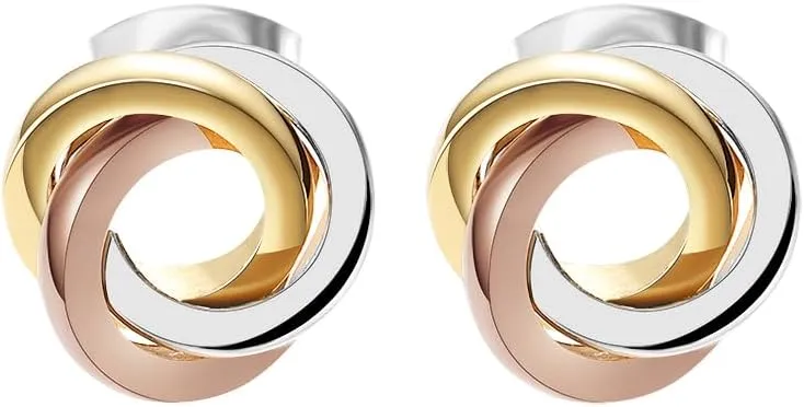Edforce Stainless Steel Love Knot Stud Earrings