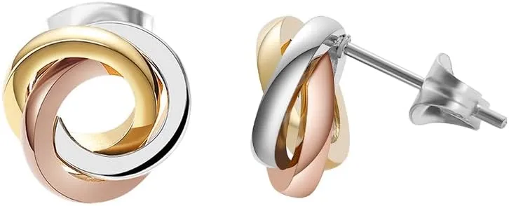 Edforce Stainless Steel Love Knot Stud Earrings