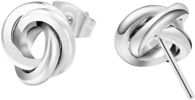 Edforce Stainless Steel Love Knot Stud Earrings