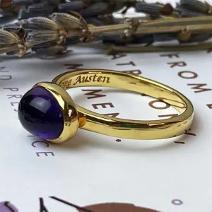 Eliza Amethyst Gold-Plated Ring