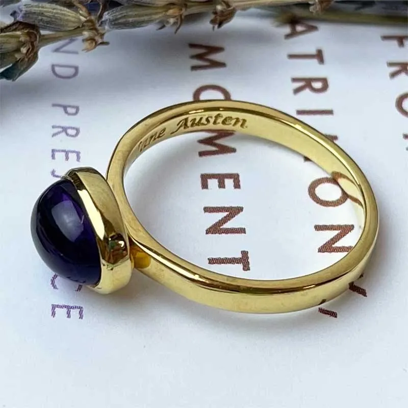 Eliza Amethyst Gold-Plated Ring