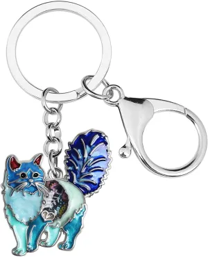 Enamel Alloy Sweet Cat Keychains Kitten Car Backpack Key Ring Pets Jewelry Gifts for Women Girls Purse Charms