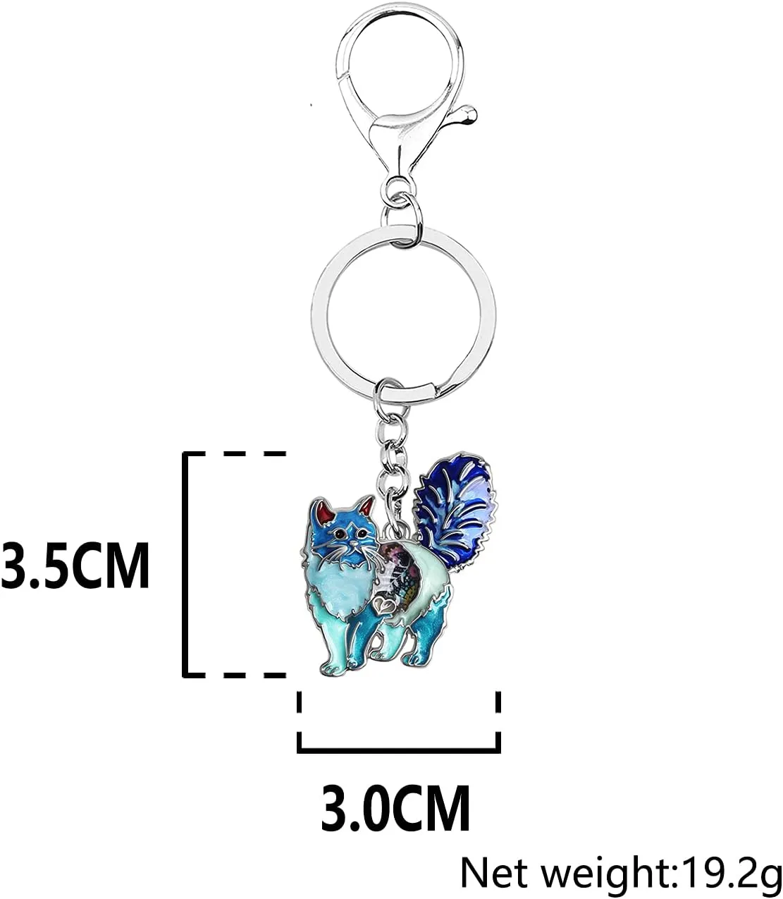 Enamel Alloy Sweet Cat Keychains Kitten Car Backpack Key Ring Pets Jewelry Gifts for Women Girls Purse Charms
