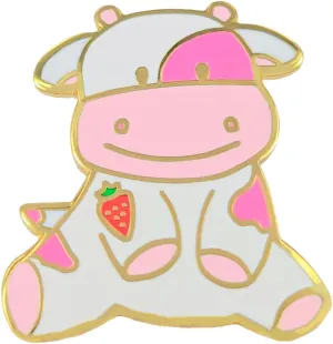 Enamel Pin,Cute Strawberry Cow Lapel Pin,Kawaii Cartoon Brooch,Funny Animal Badge,Gift For Teens Girls Friends Family,Decor DIY,Canvas Bag Denim Jacket Backpack Shirt Sleeves Accessory