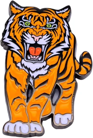 Enamel Pin,Orange Walking Tiger Lapel Pin,Cute Cartoon Animal Brooch,Strength and Power Badge,Gift for Tiger Lovers Boys Teens Friends,Backpack Hat Clothes Decoration Jewelry,DIY Decor