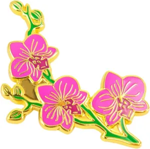 Enamel Pin,Pink Orchid Flower Lapel Pin,Spring and Hope Badge,Brooch For Birthday Wedding Anniversary Memorial Funeral Charity,Decor DIY,Gift For Someone You Respect Teens Gardeners