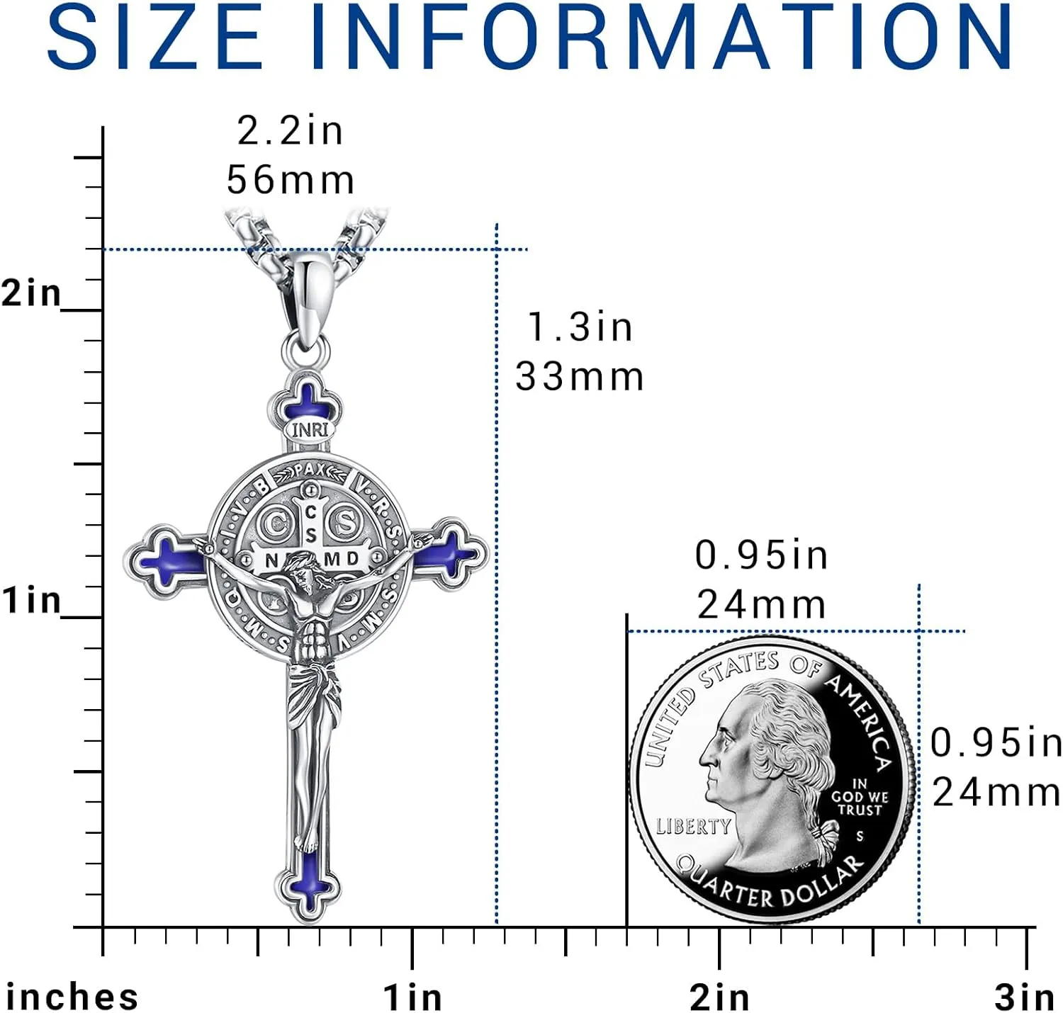 Eusense St Michael Necklace for Men Women Gold Sterling Silver 925 Saint Christopher Pendant Virgin Mary Miraculous Medalla de Praying Hand San Benito Benedict Jewelry