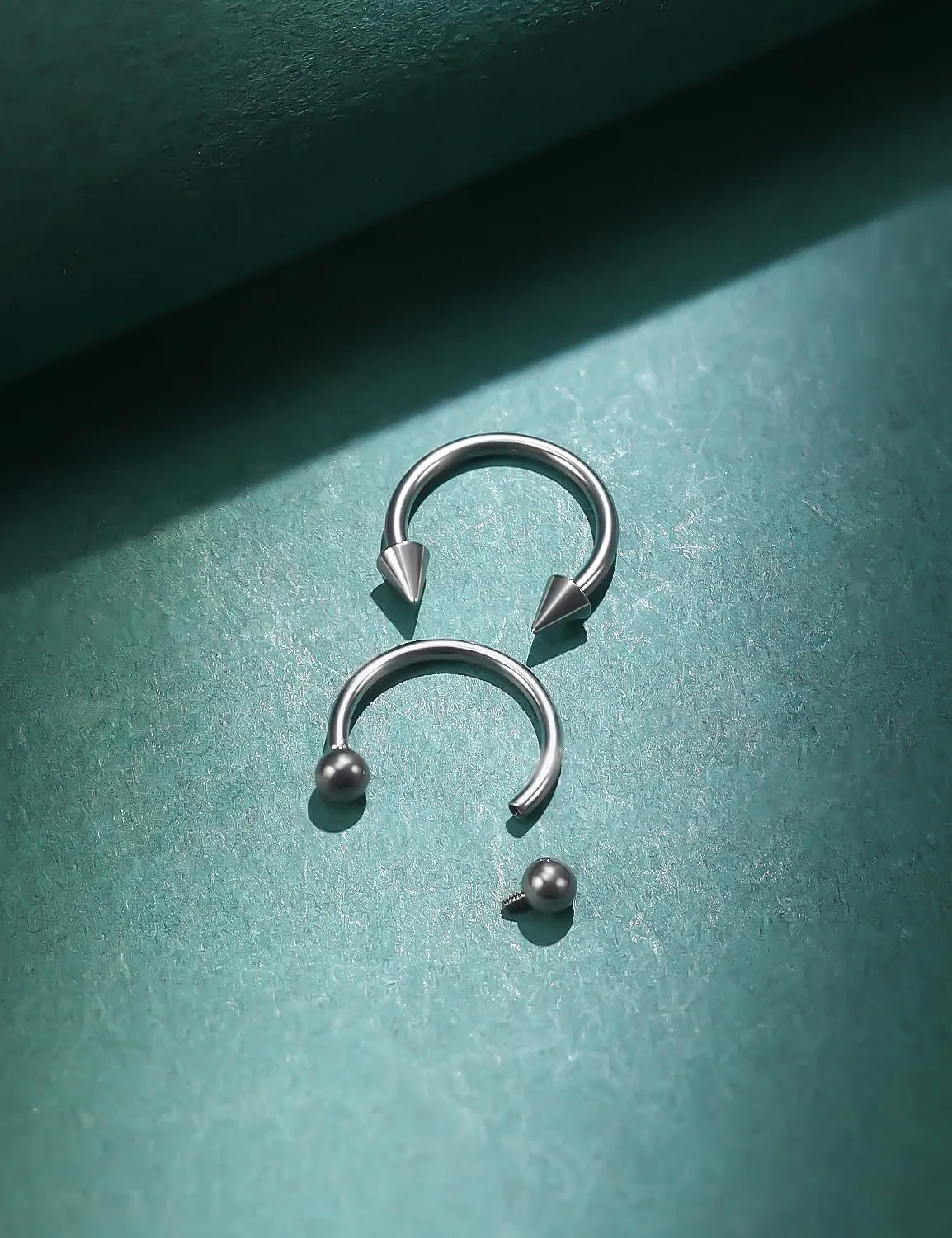 F136 Titanium 16/14/12/8/4/2g Septum Ring Gauge Earrings Lip Rings Prince Albert Jewelry Internally Threaded Horseshoe Hoop Piercings