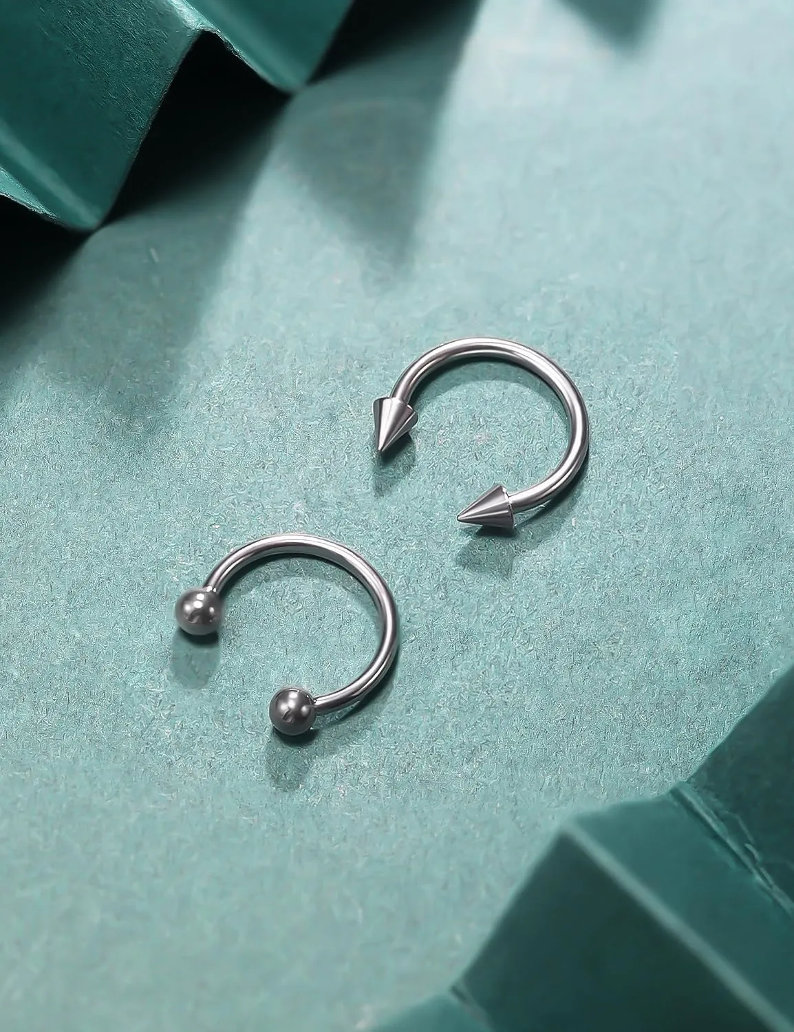 F136 Titanium 16/14/12/8/4/2g Septum Ring Gauge Earrings Lip Rings Prince Albert Jewelry Internally Threaded Horseshoe Hoop Piercings