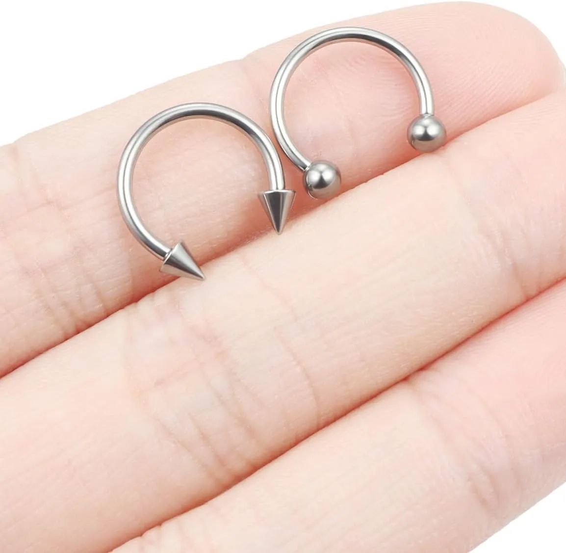 F136 Titanium 16/14/12/8/4/2g Septum Ring Gauge Earrings Lip Rings Prince Albert Jewelry Internally Threaded Horseshoe Hoop Piercings