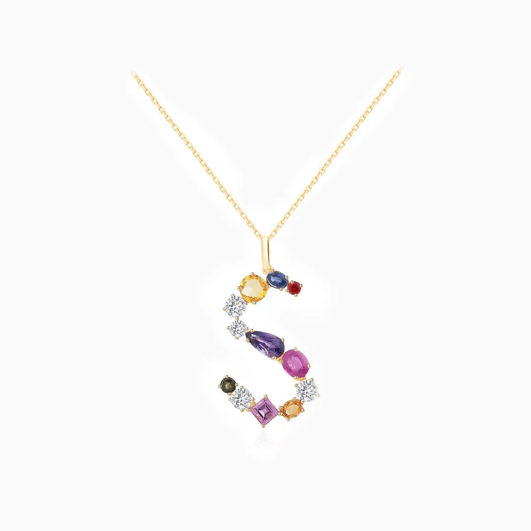 Fancy Colored Sapphire Pendant in 18K Yellow Gold