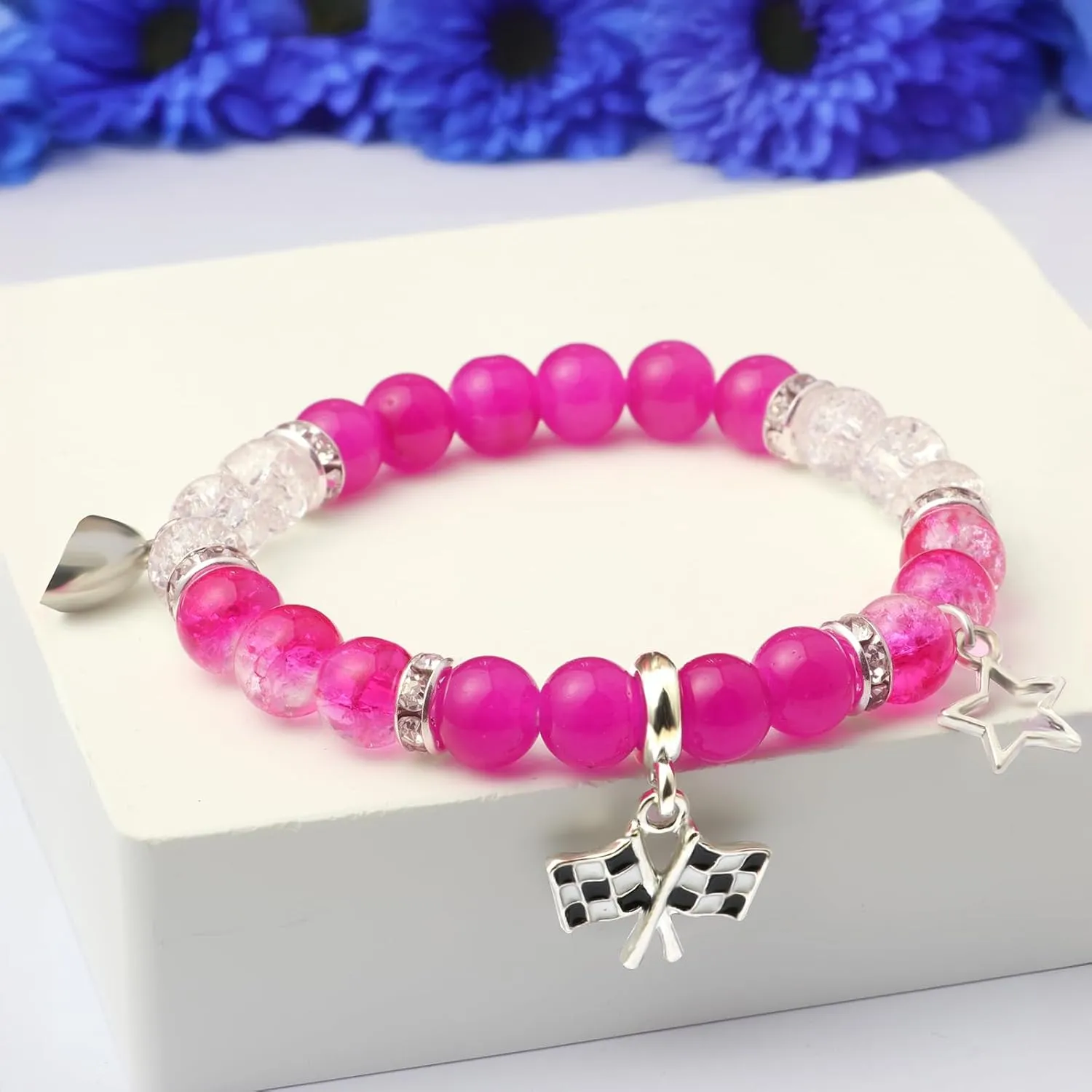 Fast Furious Movie Bracelets For Couples,Valentines Day Gifts For Her/Him,Matching Heart Charm Bracelets Gifts For Best Friend,Friendship Jewelry To Sister BestieLong Distance Gift For Bf Gf