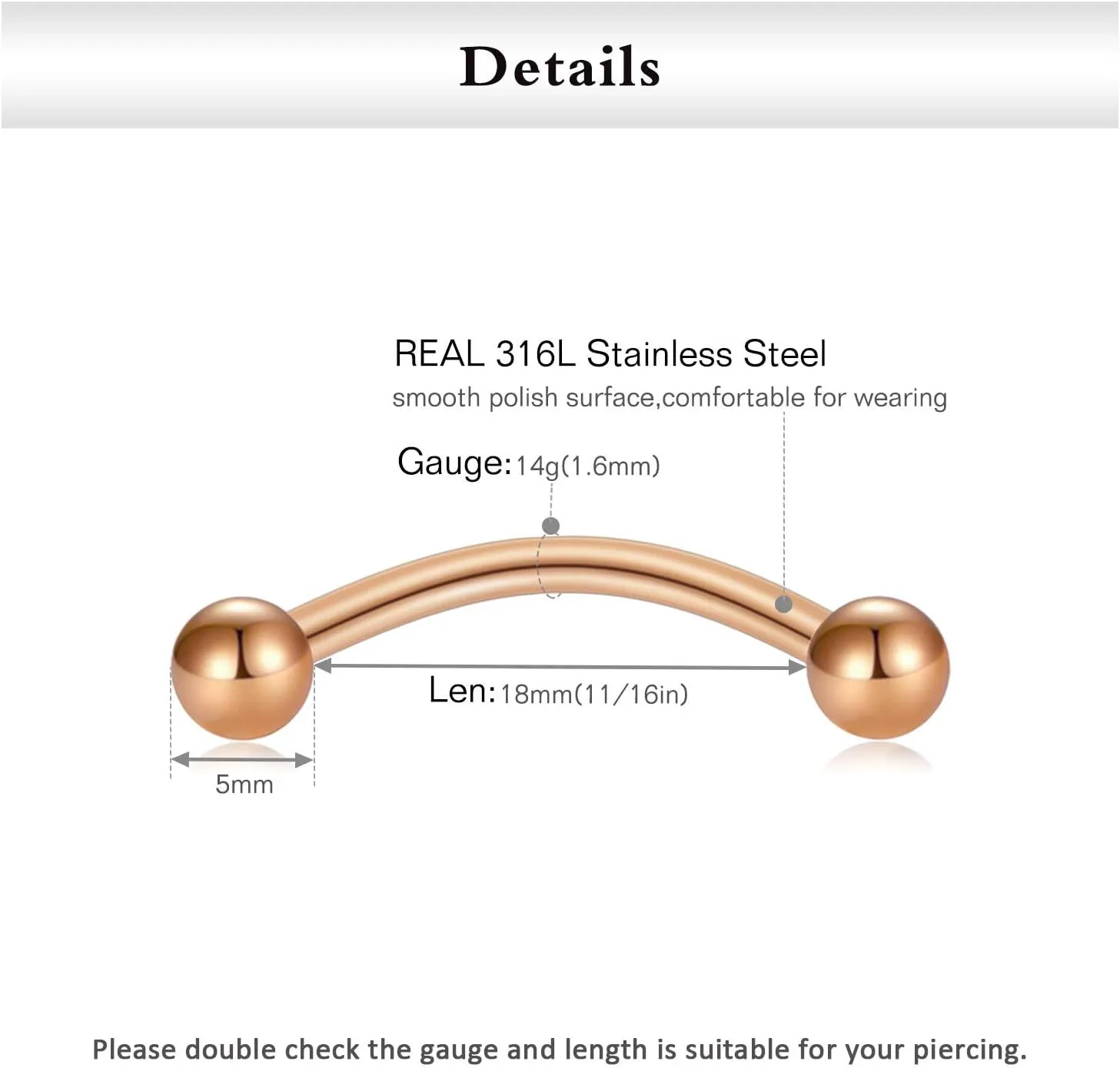 FECTAS 14g Stainless steel Nipple Rings Curved Barbell Piercing Jewelry Petite Belly Button Rings Curved Barbells for Women Men