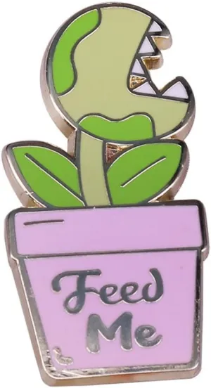 Feed Me Venus Flytrap Enamel Pin Cartoon Fun Potted Plant Badge Lapel Badges ackets Jeans Accessories Jewelry Gift For Friend Men Women kids