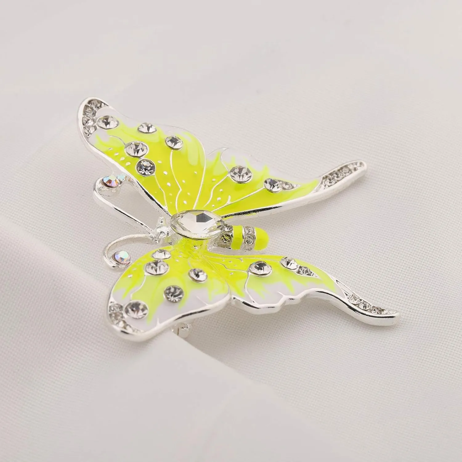FEELMEM Crystal Rhinestone Butterfly Brooch Pin Blue Color Butterfly Brooches for For Women Wedding/Banquet/Birthday Party