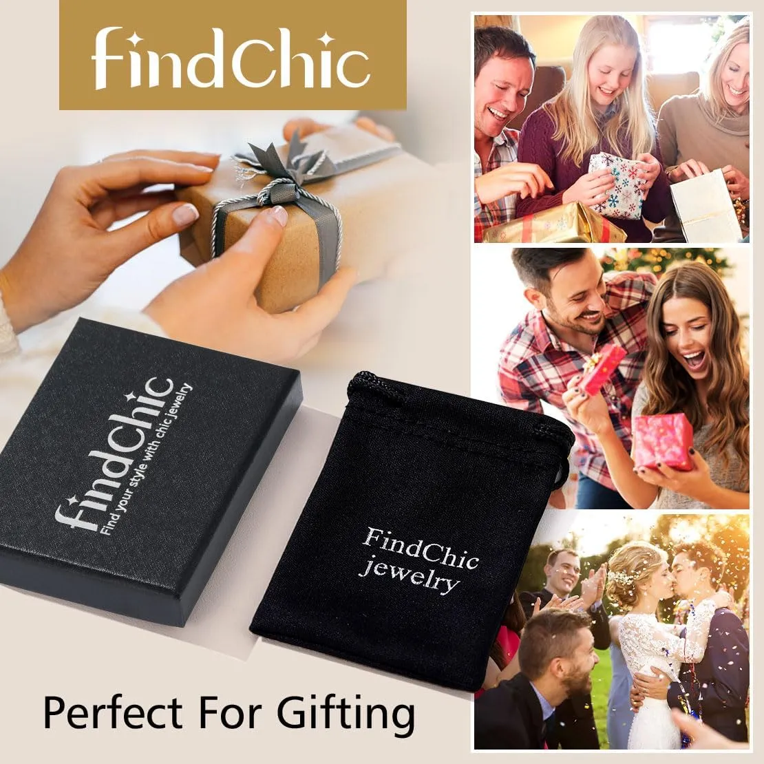 FindChic Birth Flower Necklace with Birthstone 18K Yellow Gold/Platinum/Rose Gold Plated Floral Embossed Pendant Paperclip Chain Dainty Medal Jewelry for Mom Grandma, with Gift Box
