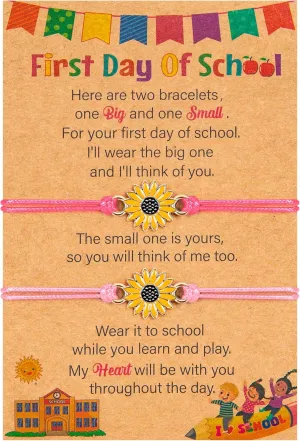 First Day of School Bracelet Mommy and Me, Prek Matching Wish Bracelets Set, Adjustable Bracelet for Boys Girls Gifts Stuff Bulk