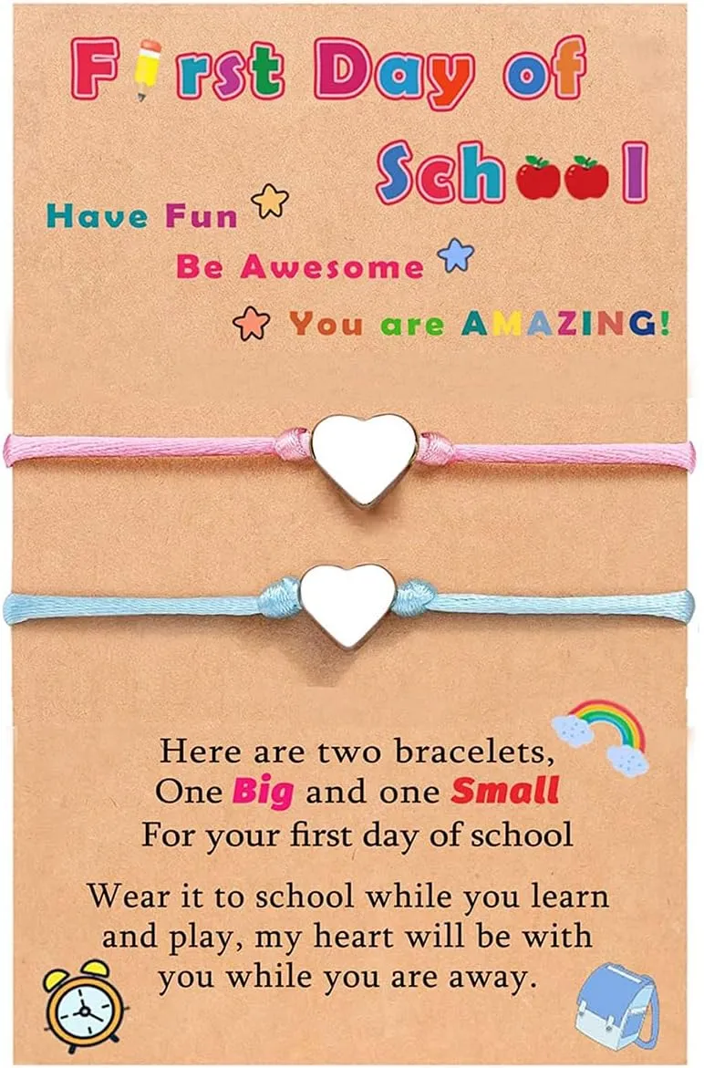 First Day of School Bracelets Back to School Bracelet Heart Back to School Gifts for Students Back to School Outfits for Girls