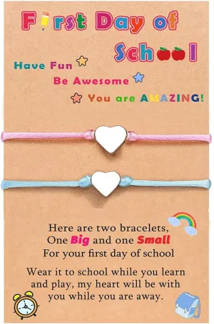 First Day of School Bracelets Back to School Bracelet Heart Back to School Gifts for Students Back to School Outfits for Girls