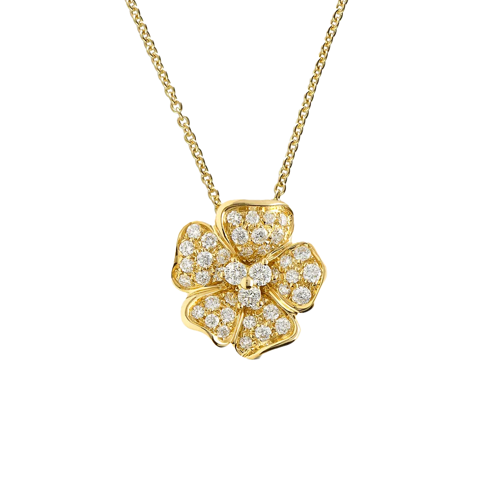 Flora 0.64ct Diamond Yellow Gold Necklace