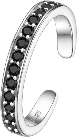 FOCALOOK Toe Ring for Women, 925 Sterling Silver Adjustable Open Toe Ring Hypoallergenic Beach Foot Jewelry for Summer Holiday(With Gift Box)