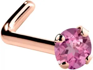 FreshTrends 14K Gold & Platinum Genuine Pink Tourmaline Nose Ring