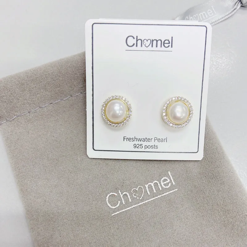 Freshwater Pearl & Cubic Zirconia Earrings
