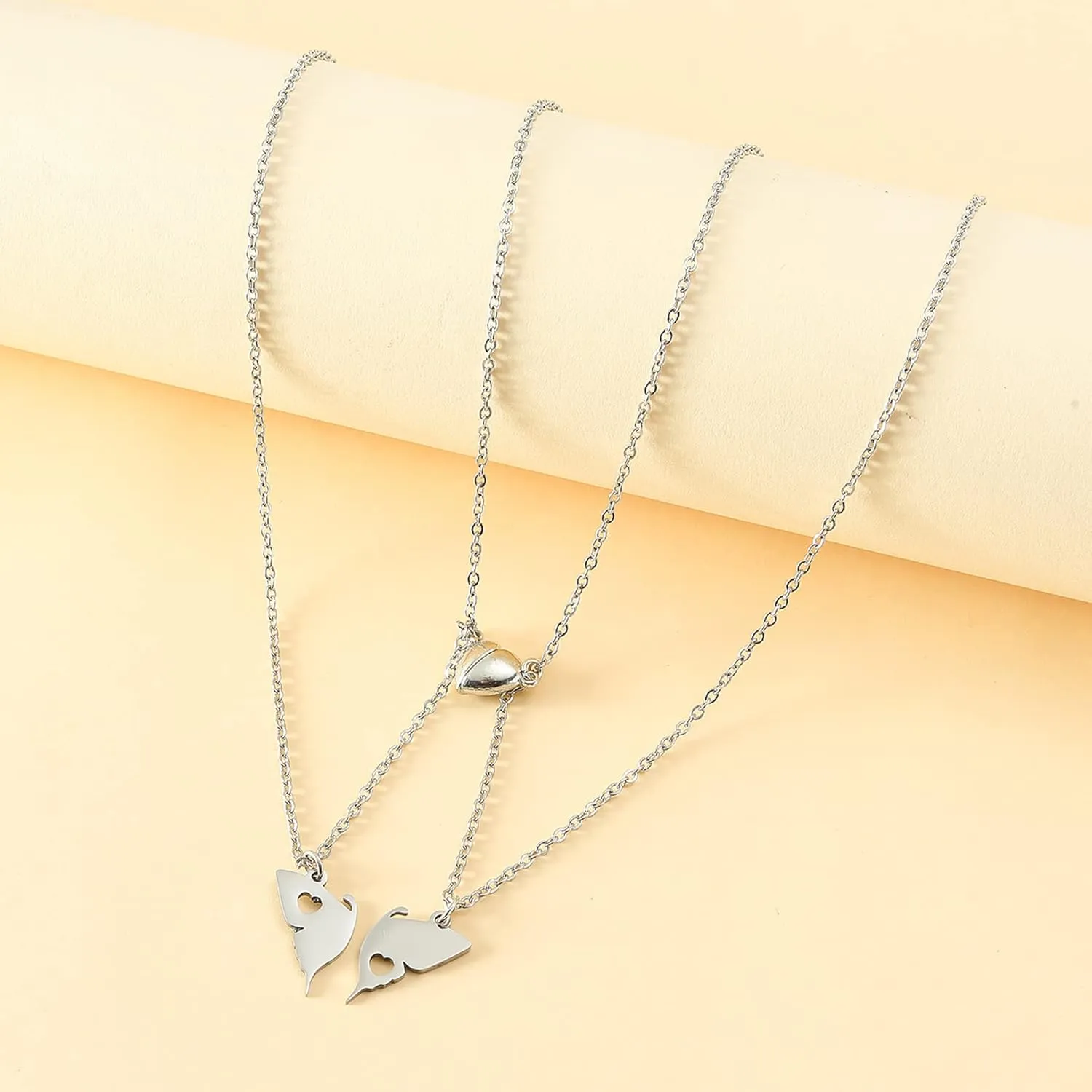 Friendship Necklace 2 Best Friends BFF Necklace Gift Card Clasp Heart Clavicle Necklace Long Distance Birthday Gift
