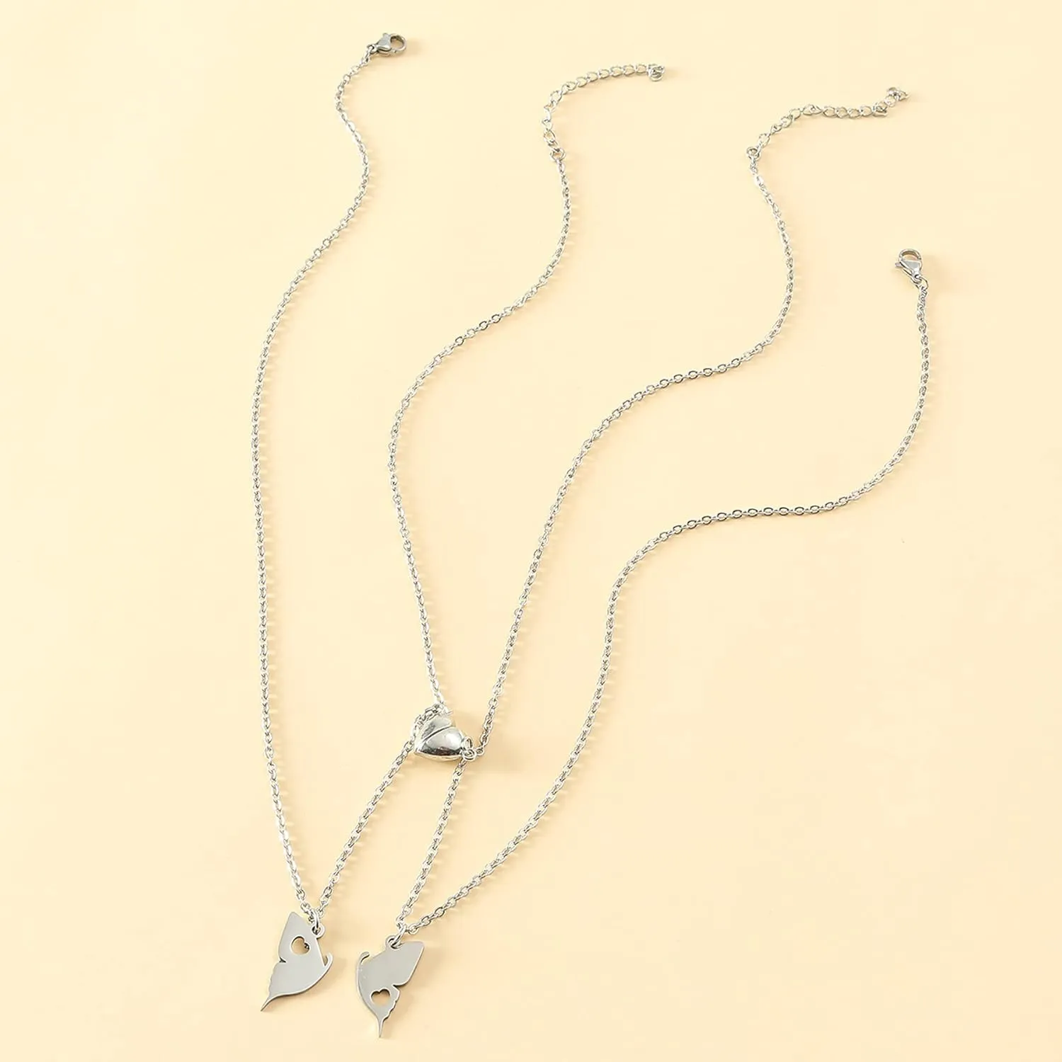 Friendship Necklace 2 Best Friends BFF Necklace Gift Card Clasp Heart Clavicle Necklace Long Distance Birthday Gift