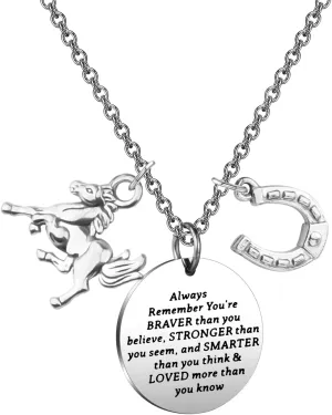 FUSTMW Horse Pendant Necklace Horse Lover Gifts for Horse Rider Equestrian Gifts Horse Horse Inspirational Gift
