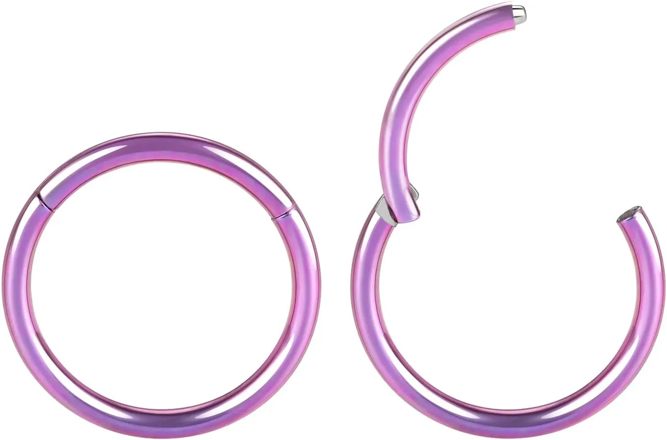 GAGABODY 2 Pcs Nose Rings 20G 18G 16G 14G 12G 10G 8G Surgical Steel Piercing Rings for Nose Septum Cartilage Helix Tragus Conch Rook Daith Lobe from 5mm to 16mm Seamless Hoop Unisex Hinged Earrings