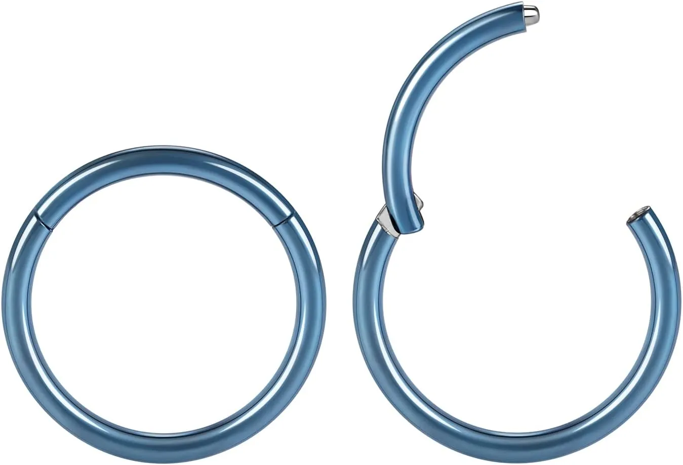 GAGABODY 2 Pcs Nose Rings 20G 18G 16G 14G 12G 10G 8G Surgical Steel Piercing Rings for Nose Septum Cartilage Helix Tragus Conch Rook Daith Lobe from 5mm to 16mm Seamless Hoop Unisex Hinged Earrings