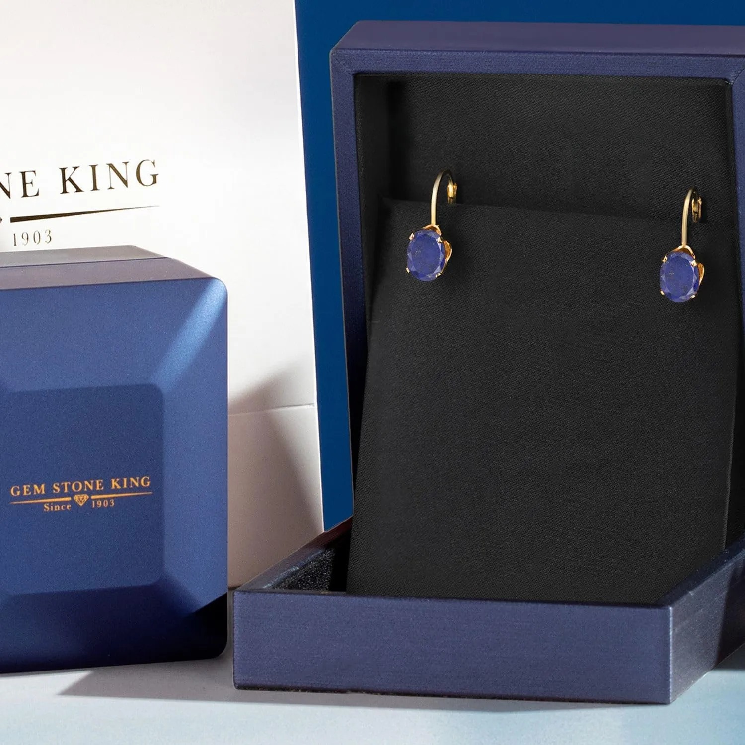 Gem Stone King 18K Yellow Gold Plated Silver Purple Amethyst Earrings for | 3.10 Cttw | Gemstone February Birthstone | Oval 8X6MM