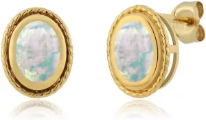 Gem Stone King 7X5MM Oval Gemstone Birthstone Stud Earrings for Women and Men in 18K Yellow Gold Plated Silver | Fine Jewelry for Her Him Mom Dad Wife
