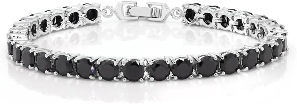 Gem Stone King Sparkling Multi-Color Round Cubic Zirconia CZ Women's Tennis Bracelet (7.50 cttw, 7 Inch)