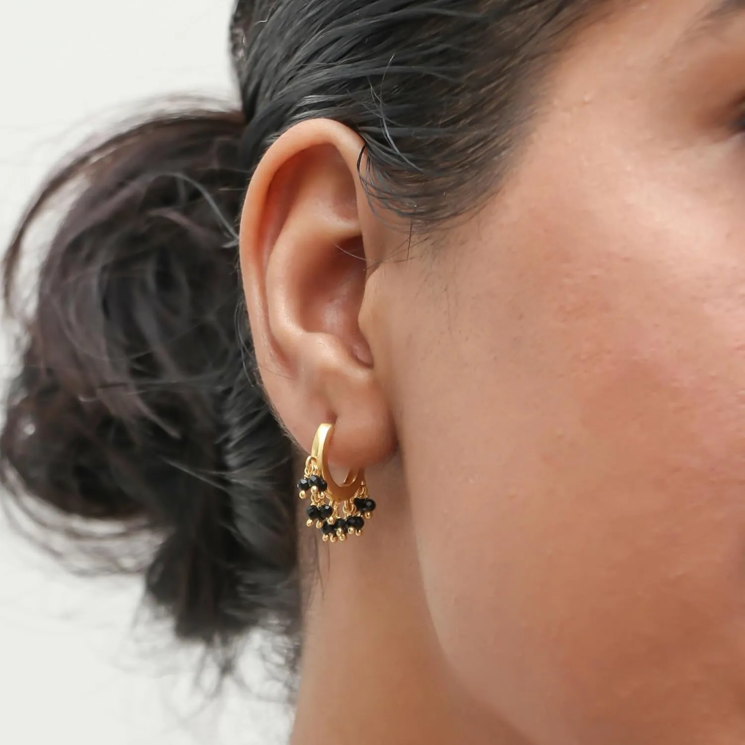 Gempires Natural Lightweight Beaded Crystal Dangling Earrings Pink Ruby Gemstone Handmade Jewelry Hypoallergenic Gold Plated July Birthstone Gift Earrings For Women