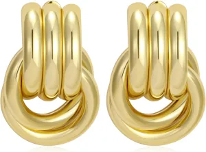 Geometric Earrings for Women 18K Gold Plated Chunky Dangle Earrings Statement Drop Earrings Jewelry Gift for Women